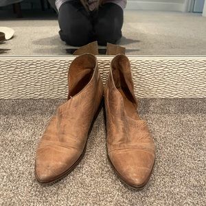 Free people brown leather booties size 8